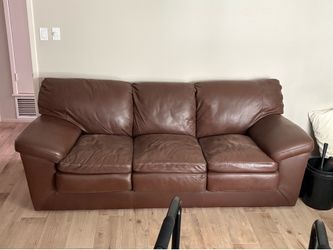 Brown Leather Couch (Read Description)