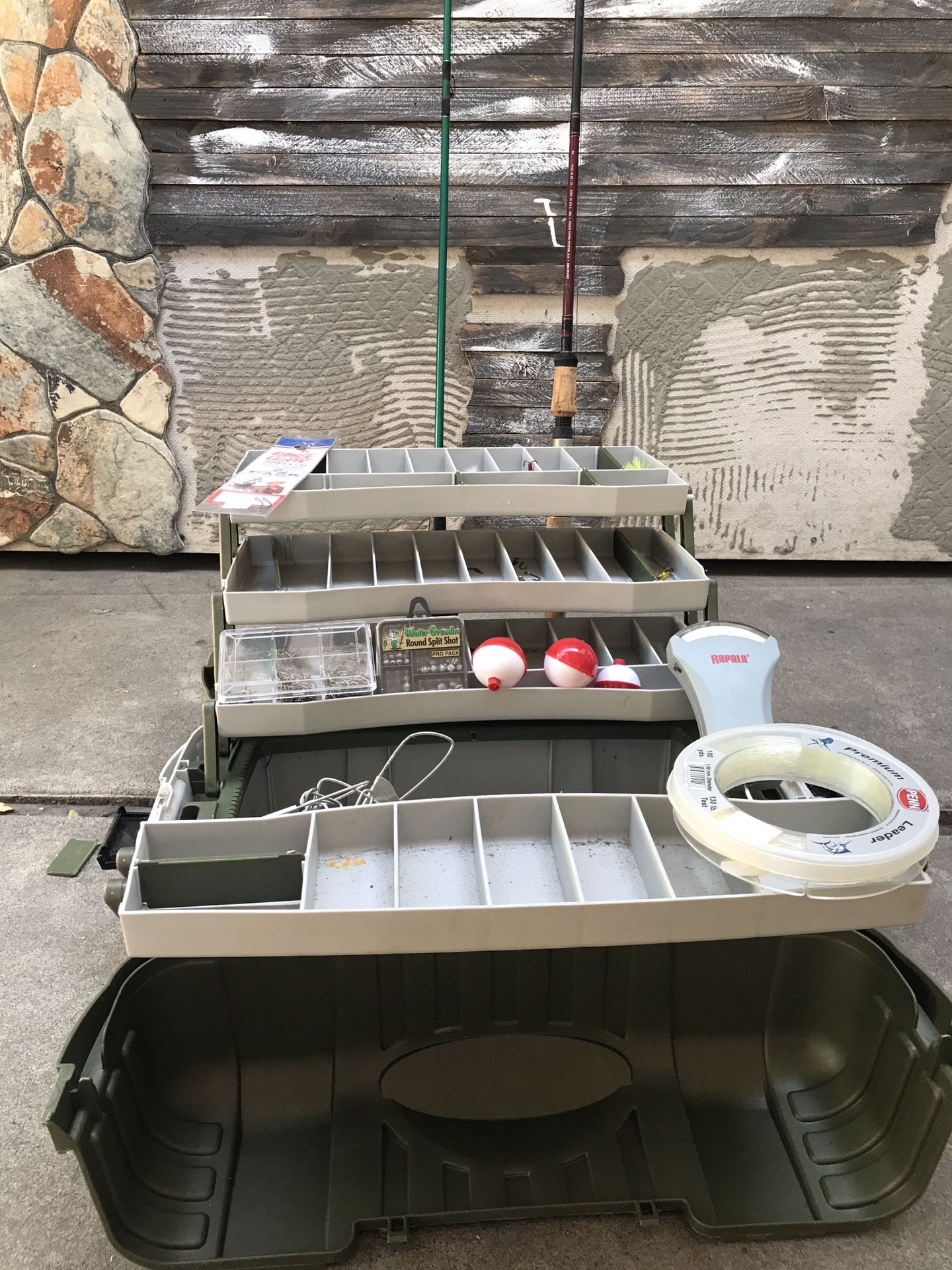 Fishing Set! 2 Fishing Reels And One Fishing Accessory Foldable/expandable Case With Accessories Included!