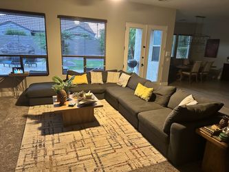 Really LARGE Sectional - Soft and Comfy, gray durable canvas.