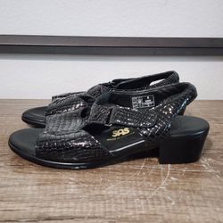 SAS Suntimer Heel Strap Women's Leather Sandals Shoes Size 8 Extra Wide