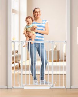 Brand New 34” Extra Tall Baby & Pet Safety Gate – White