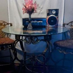 Glass Top Kitchen Table With Barstools 