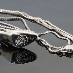 18k White Gold Diamond Stiletto High Heel Pendant 3 Multi Strand Chain #20218B