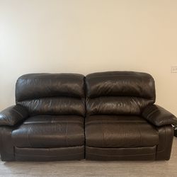 Leather Reclining Couch Sofa