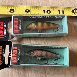 2 Rapala F-5, Floating Fishing Lures, Trout, Bass, Pike, Striped Bass, Crappie, Panfish, New In Box