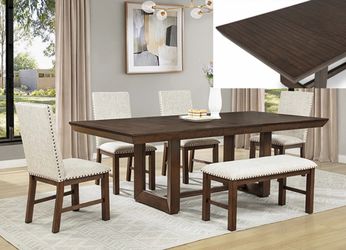 DOMINGO DINING TABLE WITH CHAIRS AND BENCH