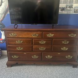 Cherry dresser and mirror