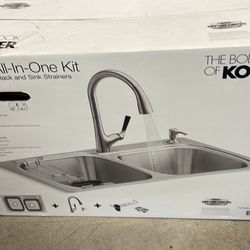 New Kohler Stainless Steel Sink and Faucet Package