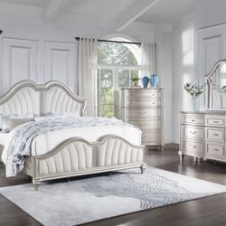 Brand New Silver Oak/Ivory Bed