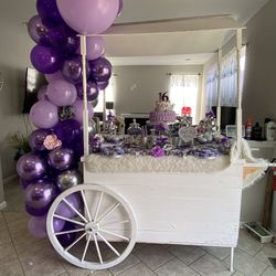 Candy Cart And Marqee And One Medium Balloons Garlands
