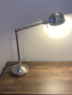 Modern Desk Lamp in Brushed Nickel Finish with the Adjustable Arm