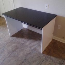 New Desk 27.5"X 48" Black Top With White Panel Sides 