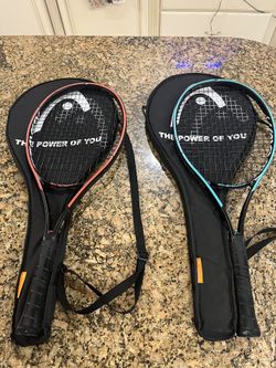 2 Tennis Head Gravity Junior Racquets With Covers