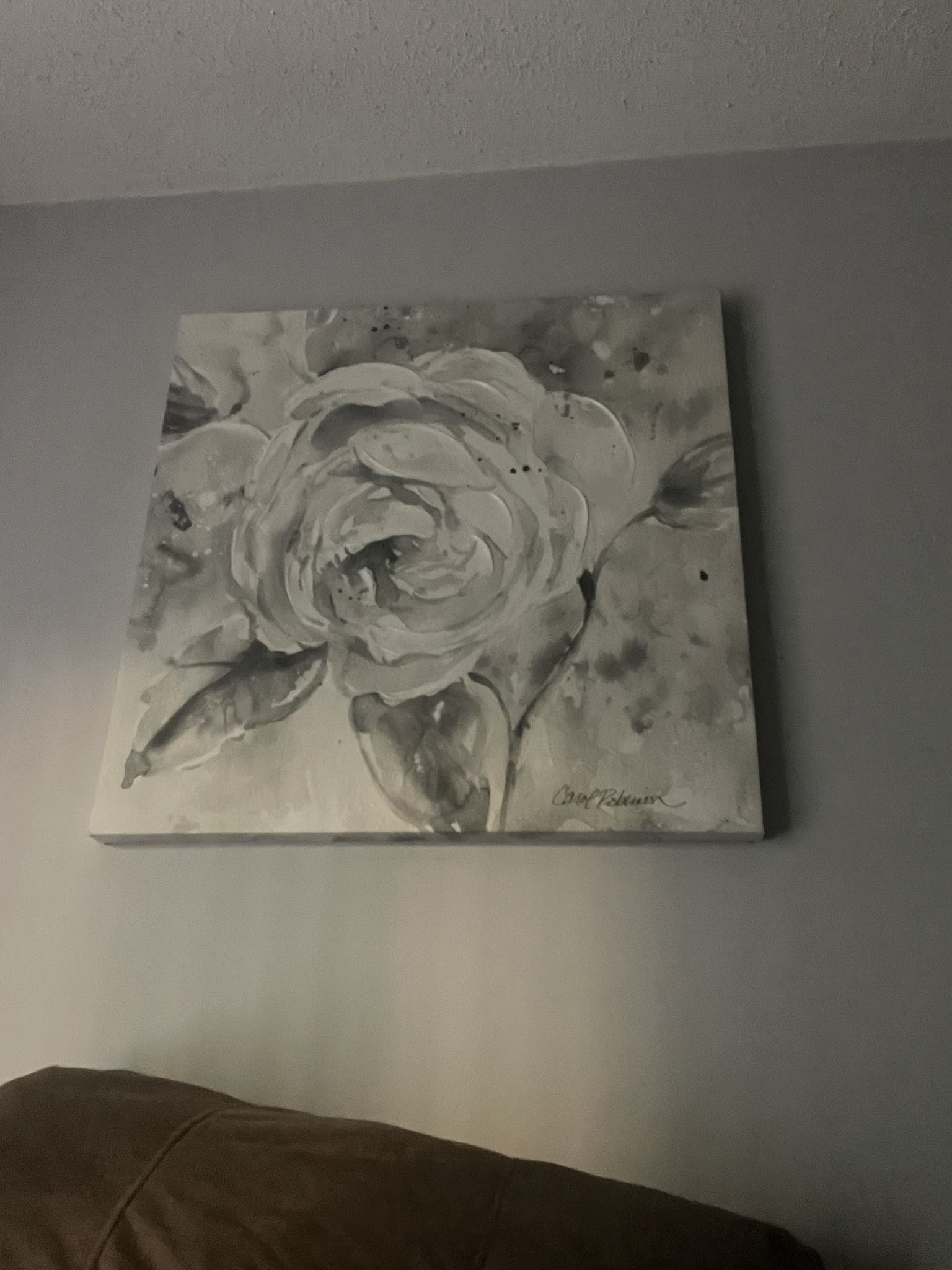 Large Black And white Rose Picture