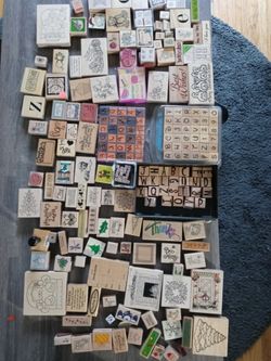 Wood Rubber Stamp Lot