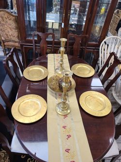 Mahogany Haverty Formal Dining Room Table with Wing