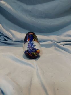 MURANO EGG SHAPED  ART GLASS PAPERWEIGHT