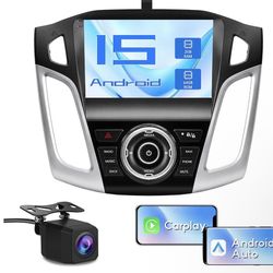 Car Radio for Ford Focus 2012-2017, 9 inch Touch Screen Android 13 Stereo with Bluetooth GPS Wireless CarPlay Andriod Auto [2GB+64GB] 
