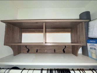 Wall Mounted Entryway Shelf with Hooks