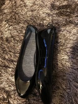 Black Patent leather flats size10