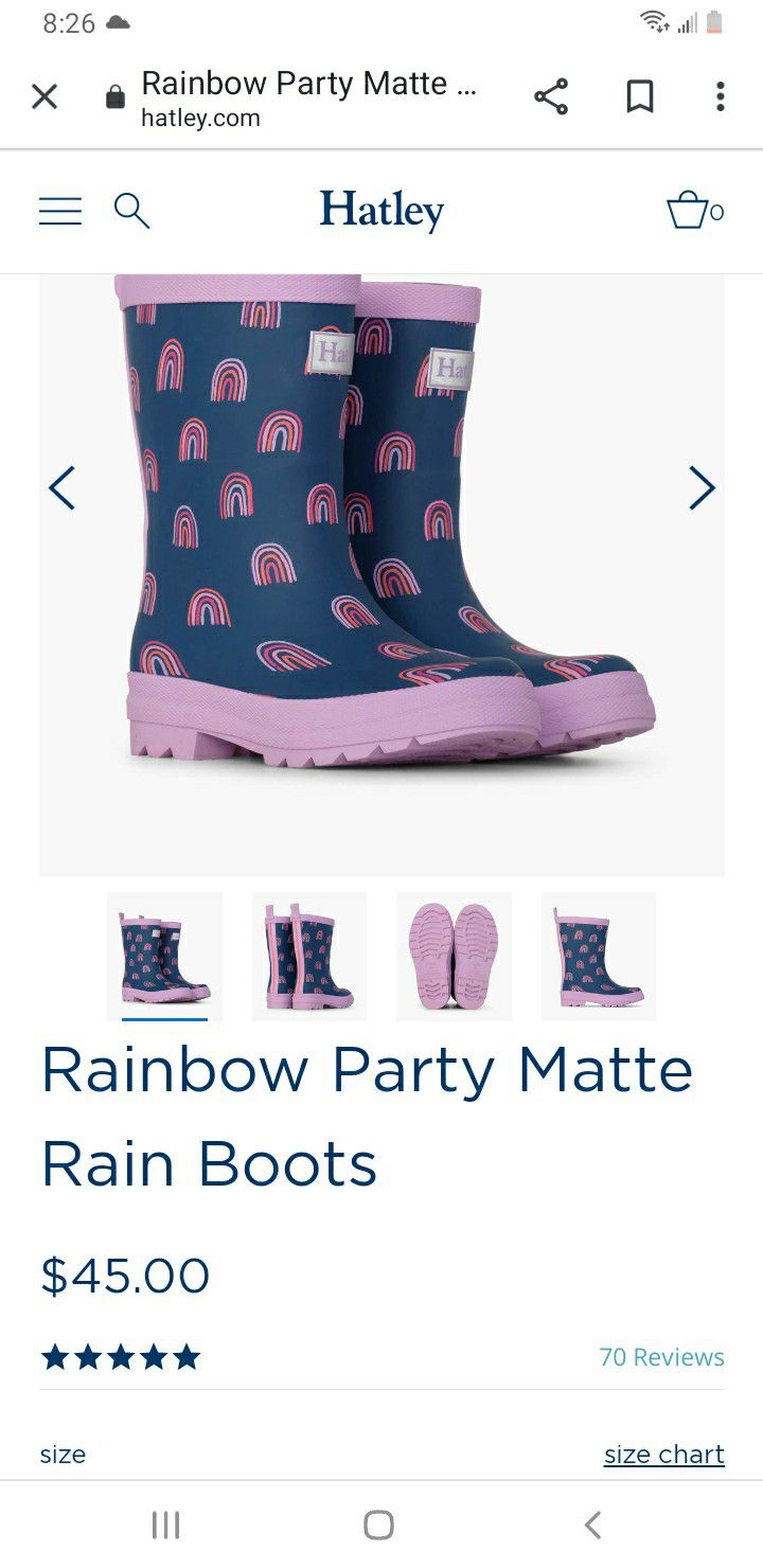 Brand New Hatley Rain Boots Size 6