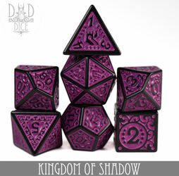 King of Crits Kingdom of Shadow 7pc RPG Dice Set Bottle NEW