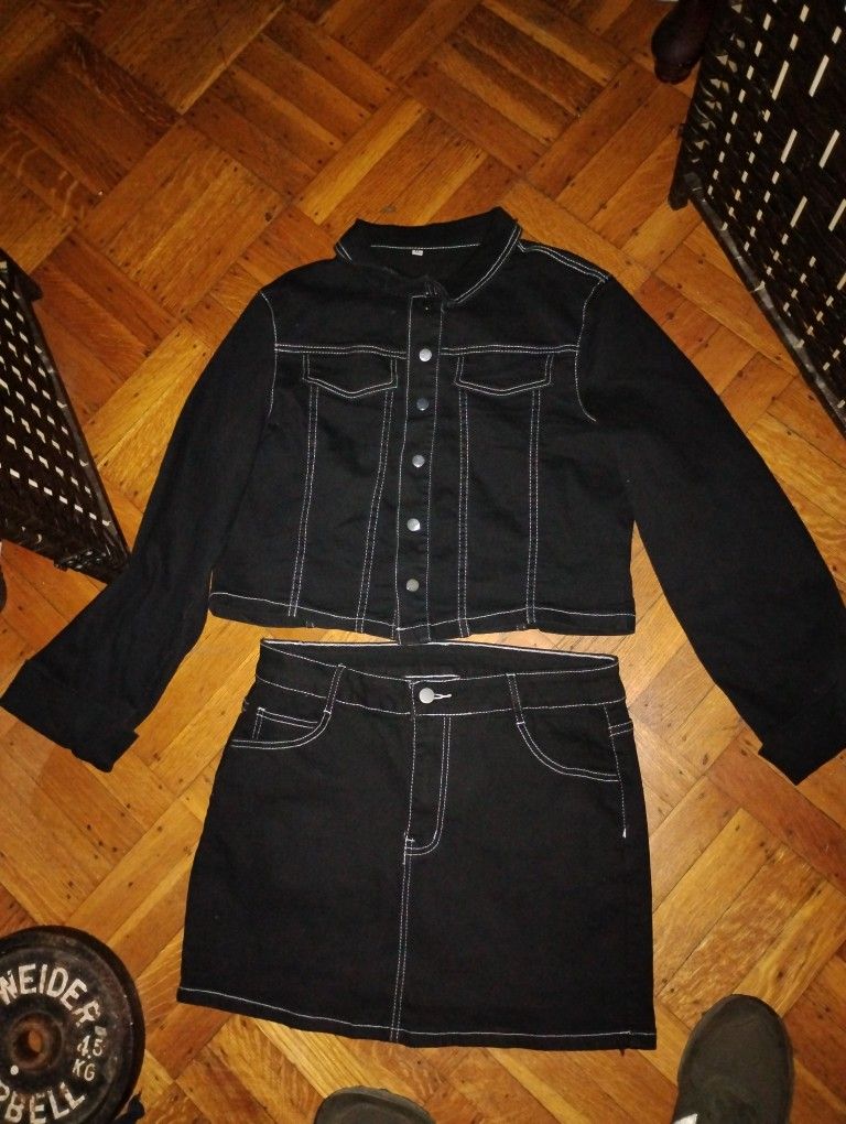 Jeans Jacket With Skirt