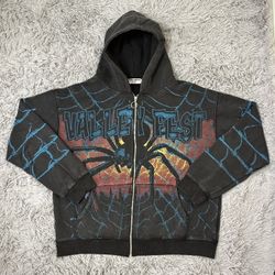 Vale Forever “Widow”Big Zip Up Hoodie Black🕷️|Size L📲|BNWT🏷️🏷️