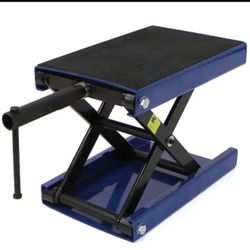 1100 lbs. W Deck Scissor Lift Jack Motorcycle Center Hoist Stand for Bike ATV in Blue