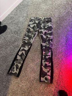 Stacked Flared Camo Jeans