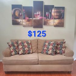 Loveseat Couch With 4 Pillows (Read Description)