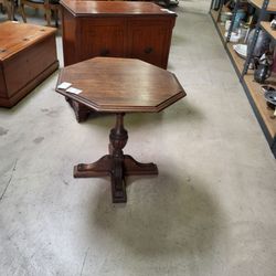 Vintage antique pedestal table octagon