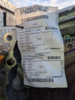 2018 Honda Civic Transmission 