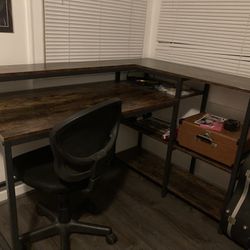 New L shaped dark wood desk. This Weekend Only! 