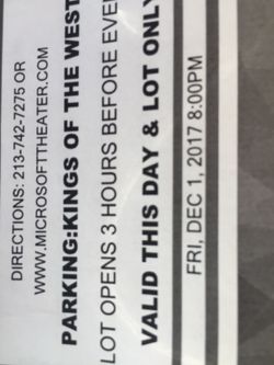 Kings of the west parking pass $27