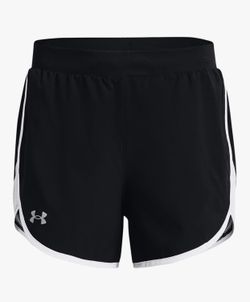 Under Armour Women's Fly by Elite 5'' Shorts, Black (001)/ White Medium