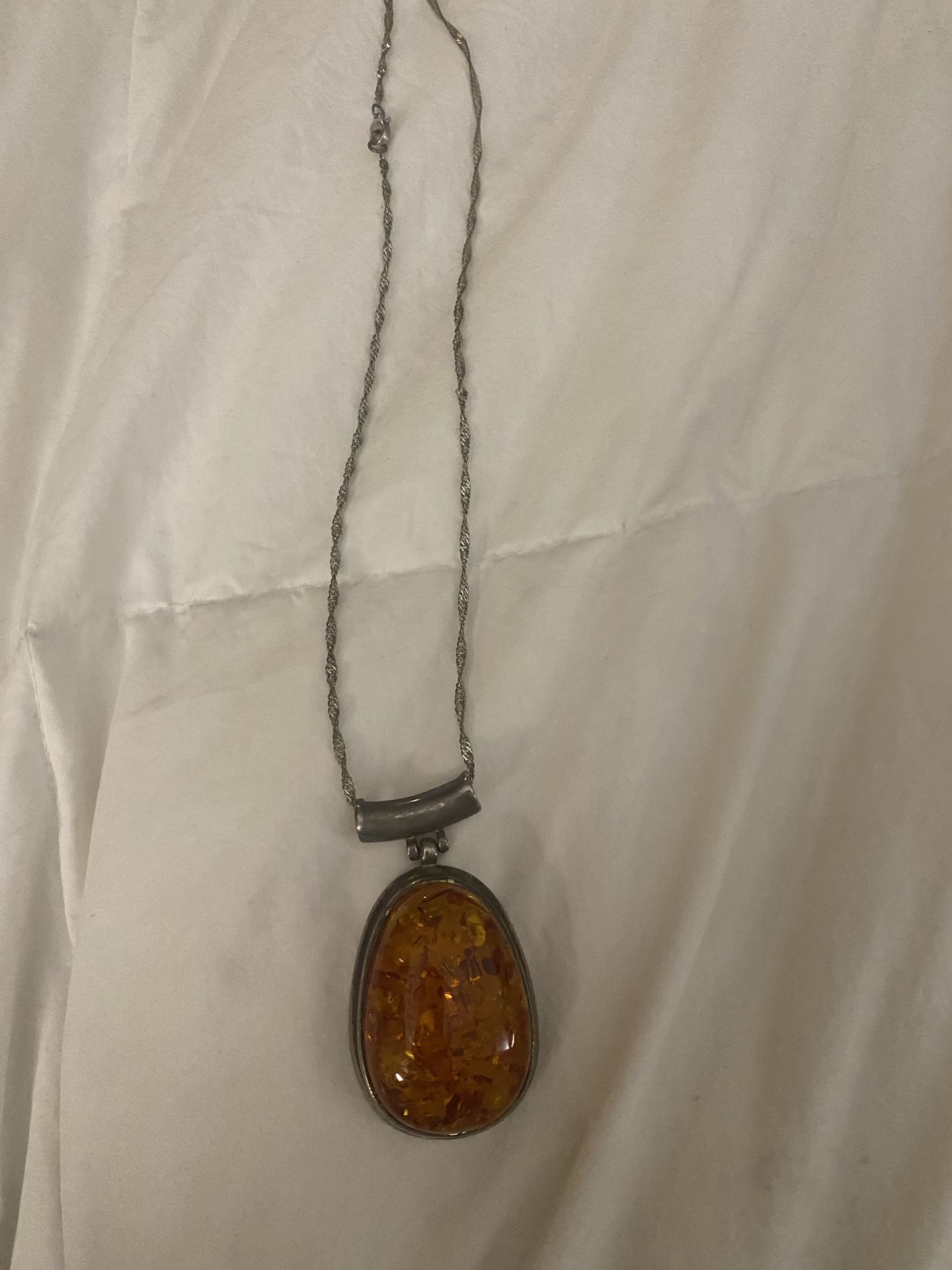 Amber Stainless Steel Necklace