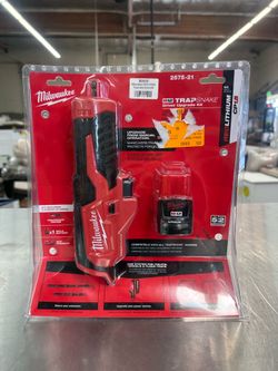 Milwaukee M12 Trap Snake 12V Lithium-Ion Cordless Toilet and Urinal Auger Power Driver w/ 1.5AH Battery and Charger