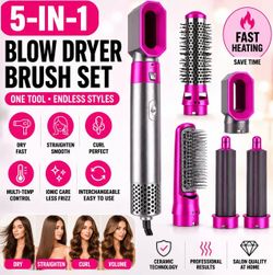 5-in-1 Professional Hair Straightener Brush Set - Interchangeable Ceramic Heated Multistyler Styler, Fast-Heating lonic Thermal Hair Styler with Multi