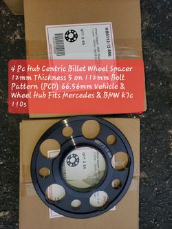 Scessori 4 Pc Hub Centric Billet Wheel Spacer 12mm Thickness 5 on 2mm [ko5429]