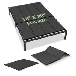 Upgraded S-Curved Rib Bunkie Board King Size 76"x 80" 10mm Heavy Duty Under Mattress Bed Support Slats - Breathable, Noise Minimizing, Moisture Resist