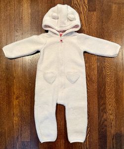 18 Month Girl Carter's Fuzzy Zip-Up Hooded One Piece Outerwear