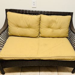 Wicker couch/loveseat