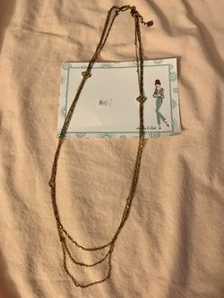 Stella & Dot 3 lengths multi strand gold Necklace