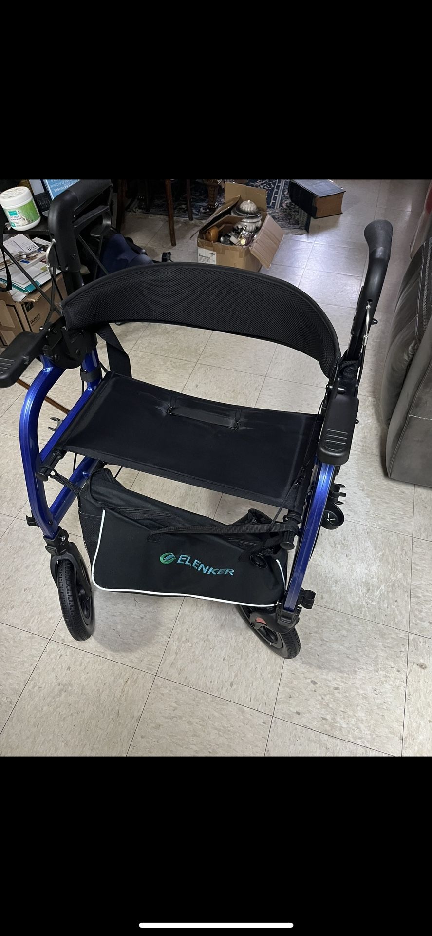 Like-New Heavy Duty 4-Wheel Rollator Walker w/ Seat & Brakes – $220