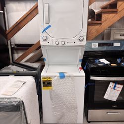 GE Unitized Spacemaker® 2.3 cu. ft. Capacity Washer with Stainless Steel Basket and 4.4 cu. ft. Capacity Electric Dryer