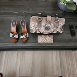 Vintage Guess Purse With Wallet And Matching Shoes 