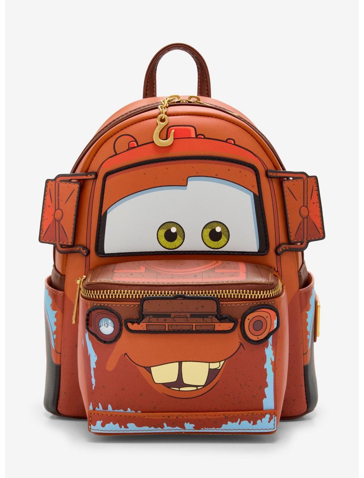 Rare Loungefly Disney Pixar Cars Figural Mater Glow-in-the-Dark Backpack