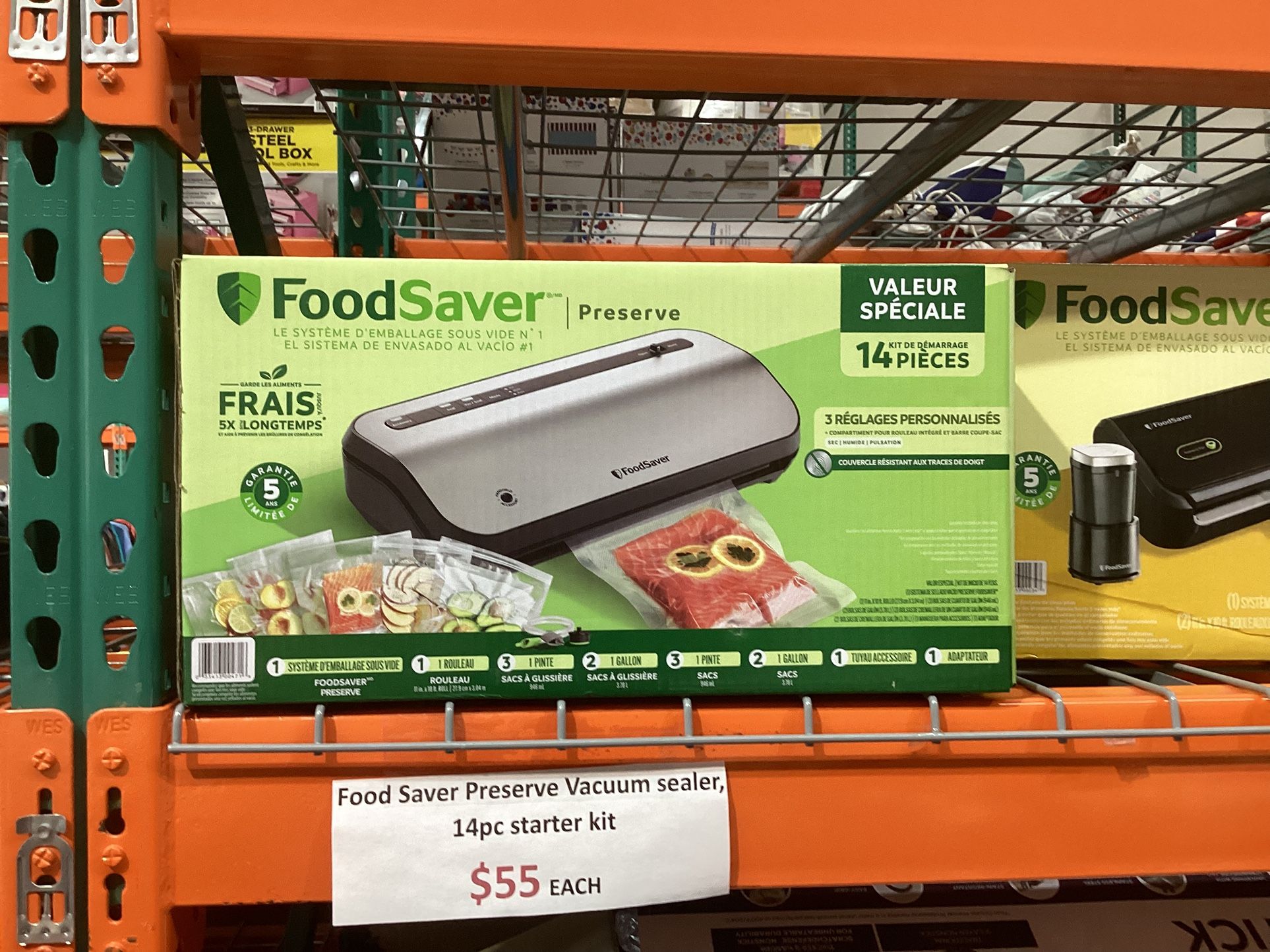 FoodSaver Preserve Vacuum Sealer = Special Value 14. Pieces Starter Kit with Vacuum Seal Roll and Bags
