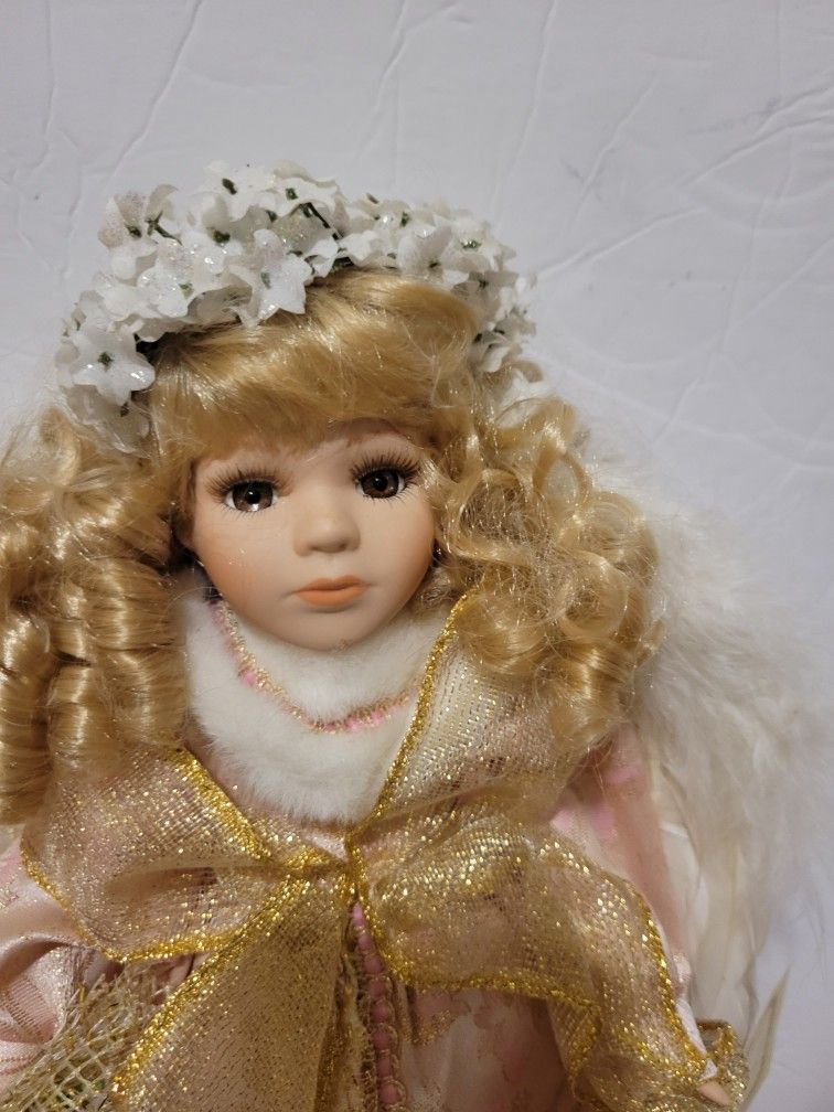 COLLECTOR's CHOICE Fine Bisque Porcelain 14" Winged Fairy Princess Doll